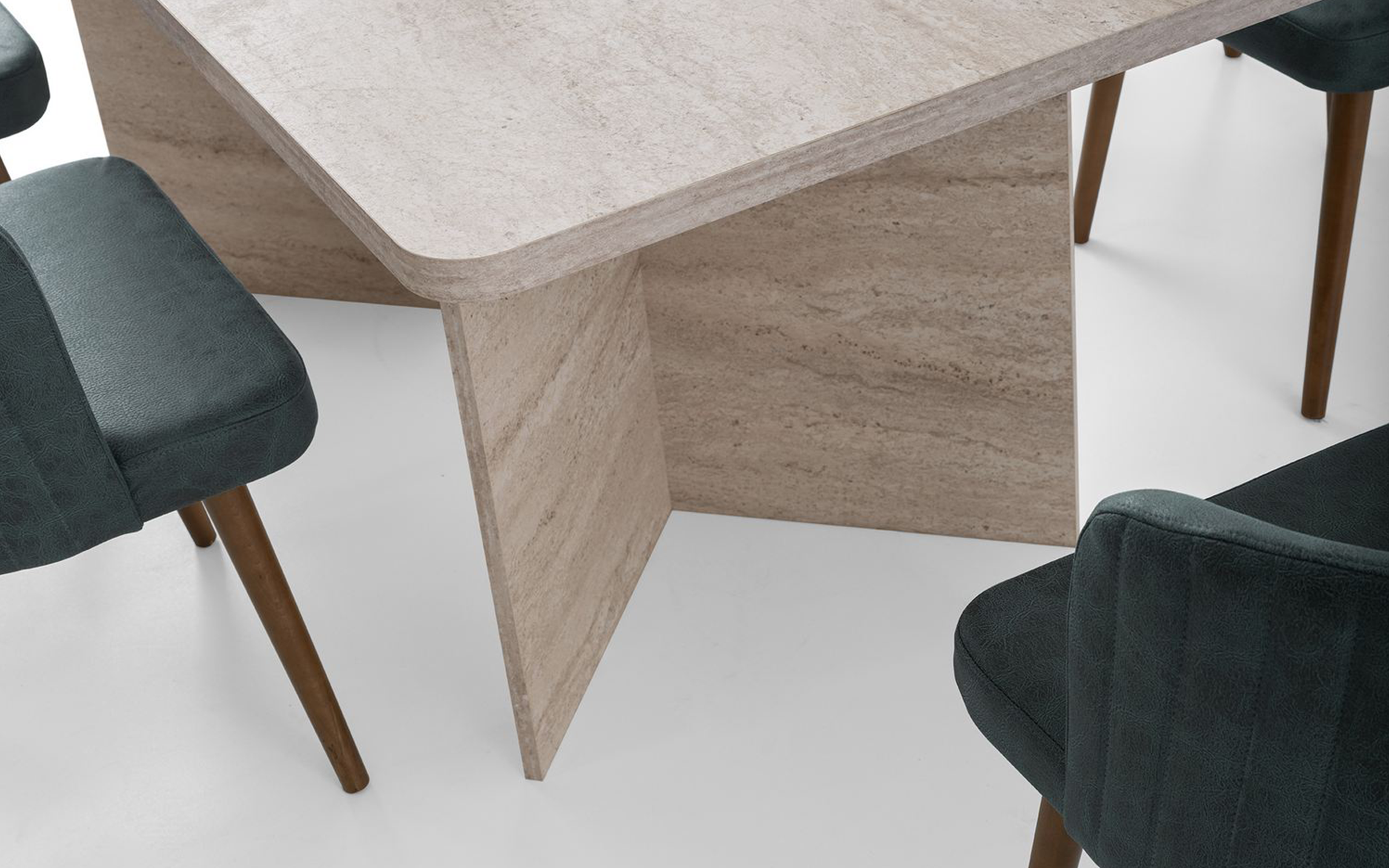 Dining table Siela, travertine decor  4